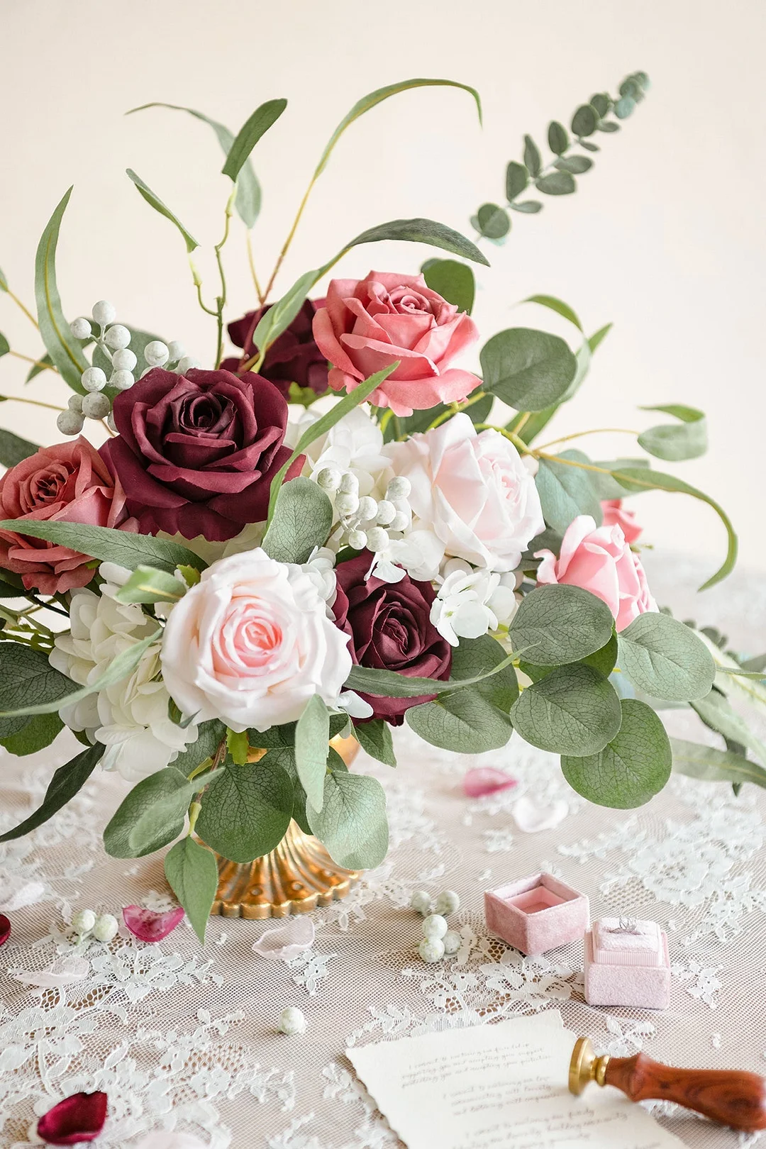 3.5" Silk Vendela Rose with Stem - 8 Styles