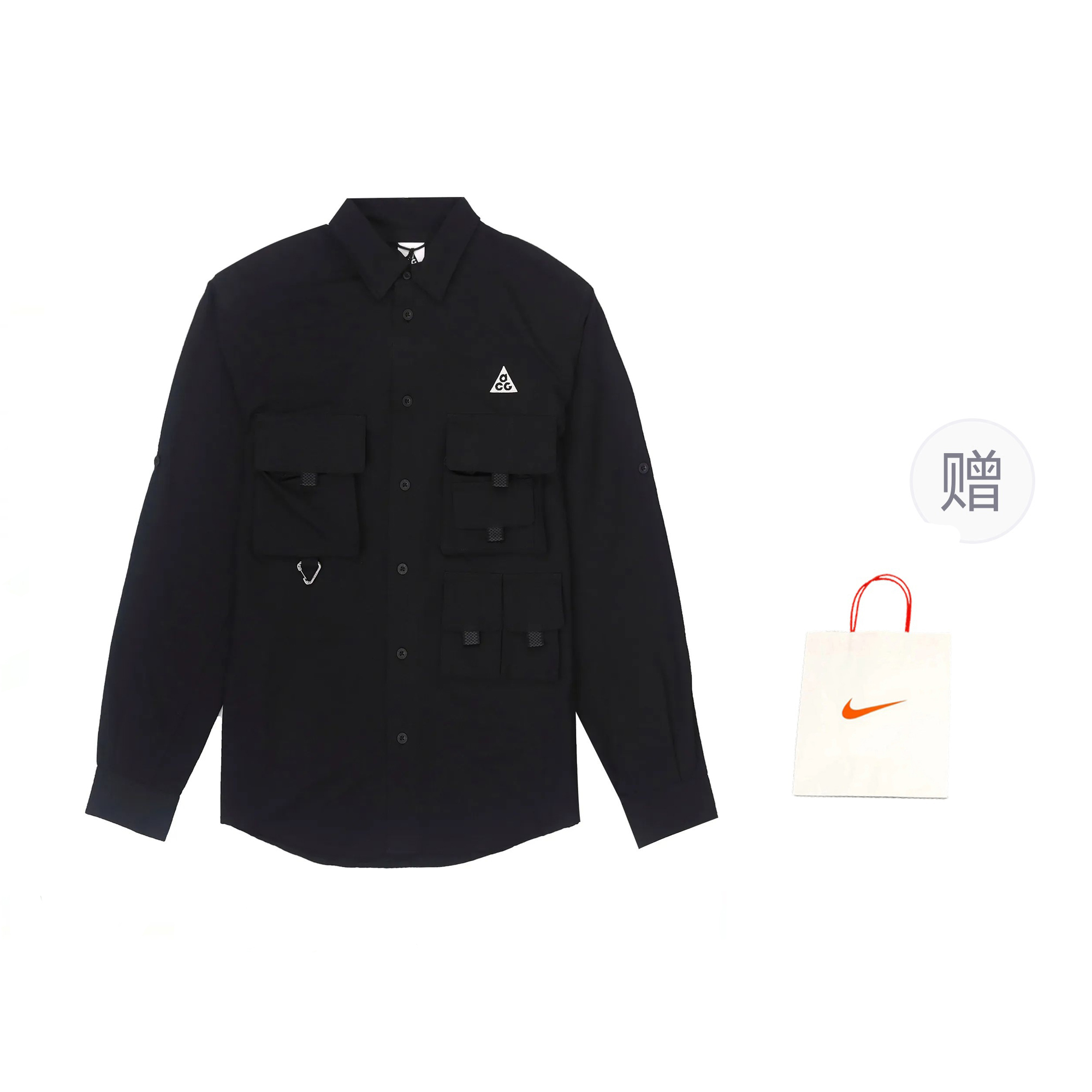 Nike Jackets Men Black+Shopping Bag