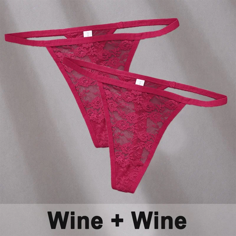 Billionm Sexy Lace Cotton Panties for Women G-String Underwear Perspective Thongs Solid Color Underpants Female Intimates Lingerie