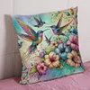 Flower Hummingbird-Pillow Case-3 strands 11CT Stamped Cross Stitch-45*45CM