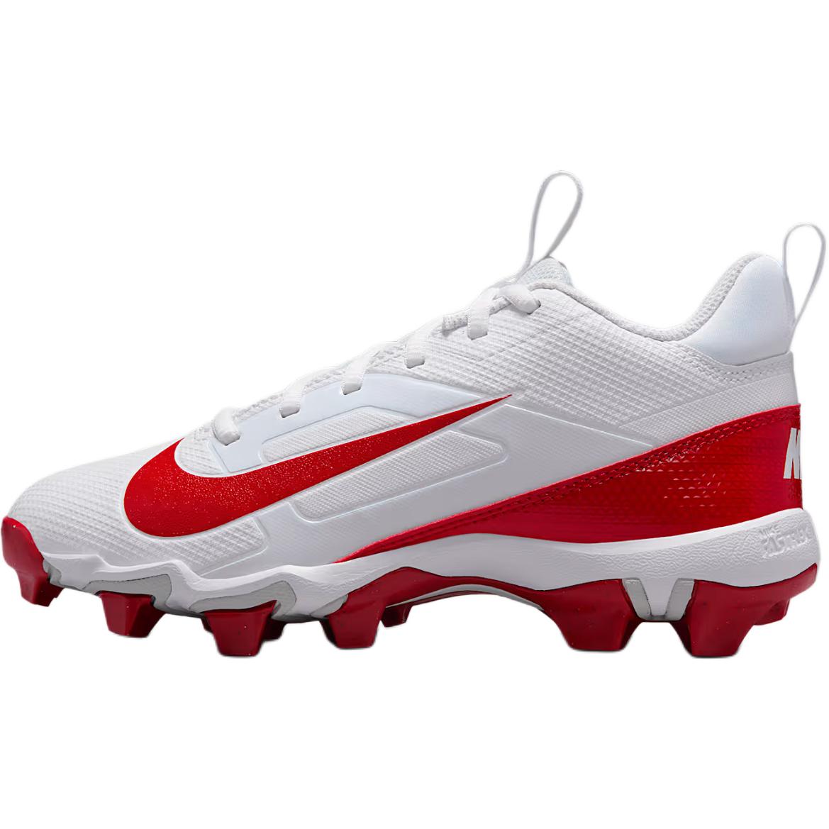 Nike Alpha Menace 4 Anti Slip Wear Resistant Low Top Kids' Soccer Shoes White Red Teenagers