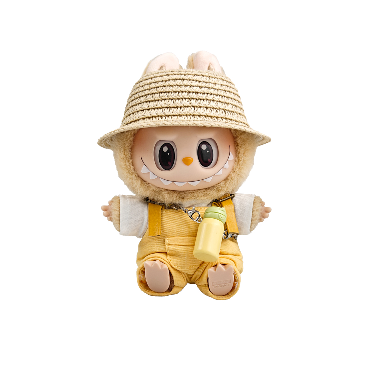 [Modified Doll] POP MART THEMONSTERS BNK Small Straw Hat Hang Tag Box Labubu Vinyl, Sitting Party Height 15cm