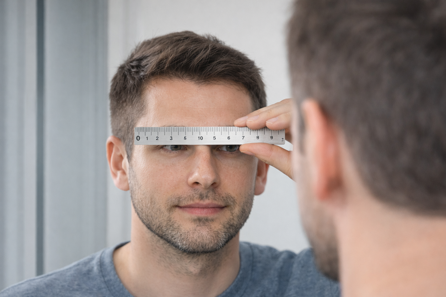 Measuring pupillary distance at home using a ruler and a mirror