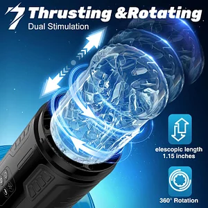 Sex Toys For Men Penis Stroker With 7 Vibrating & Thrusting & Rotating & Licking Modes