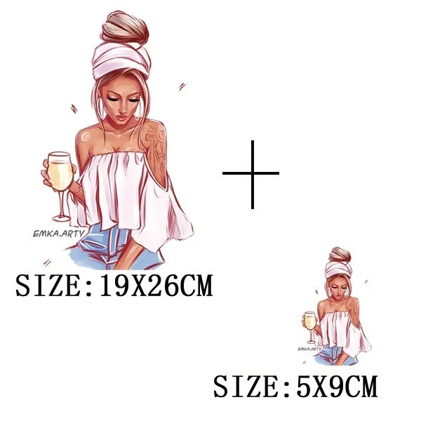 Pretty Girls Thermal Sticker On T-shirt DIY Washable Iron On Transfers For Clothing Fashion Design Appliqued On Clothes Patches