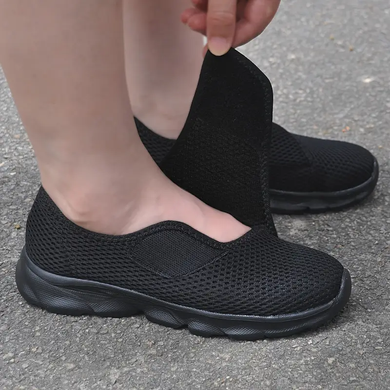 damskie ortopedyczne buty do chodzenia dla szerokich stóp regulowane paski miękki tkanina górne, przyjazne trampki z md podeszwa dla szczegółów 0