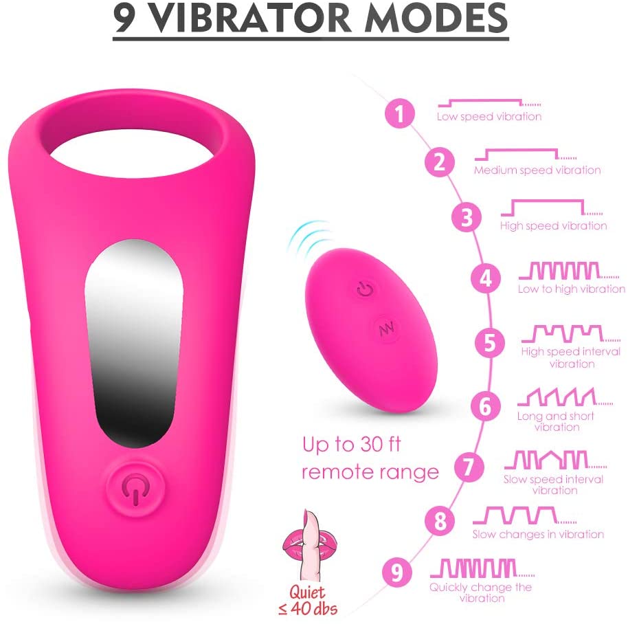 Medical Silicone Rechargeable Vibrator Cock Ring with Remote Control