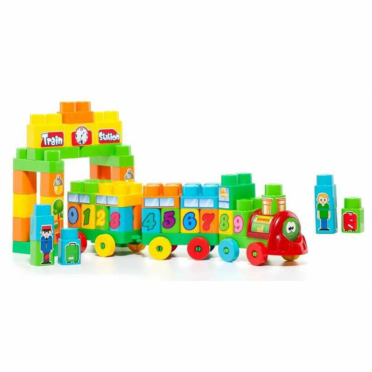 Lorry with Building Blocks Molt&oacute; Train Station (70 pcs)