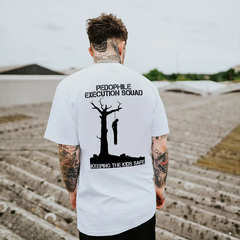 PEDOPHILE EXECUTION SQUAD White Print T-shirt