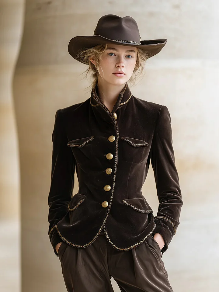 Women's Elegant Velvet Blazer