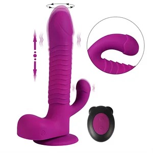 360 Degree Rotating Telescopic Dildo Vibrator With Suction Cup Wireless Remote Control