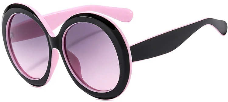 Plastic Women Oversized Sunglasses Brand Designer Retro Big Round Sun Glasses For Female UV400 Luxury Black Shades Unise