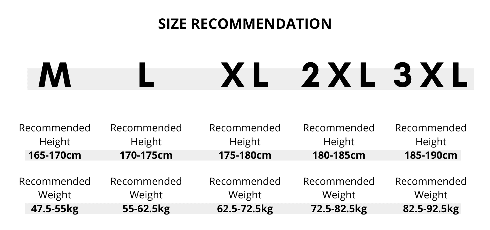 techwear Size chart