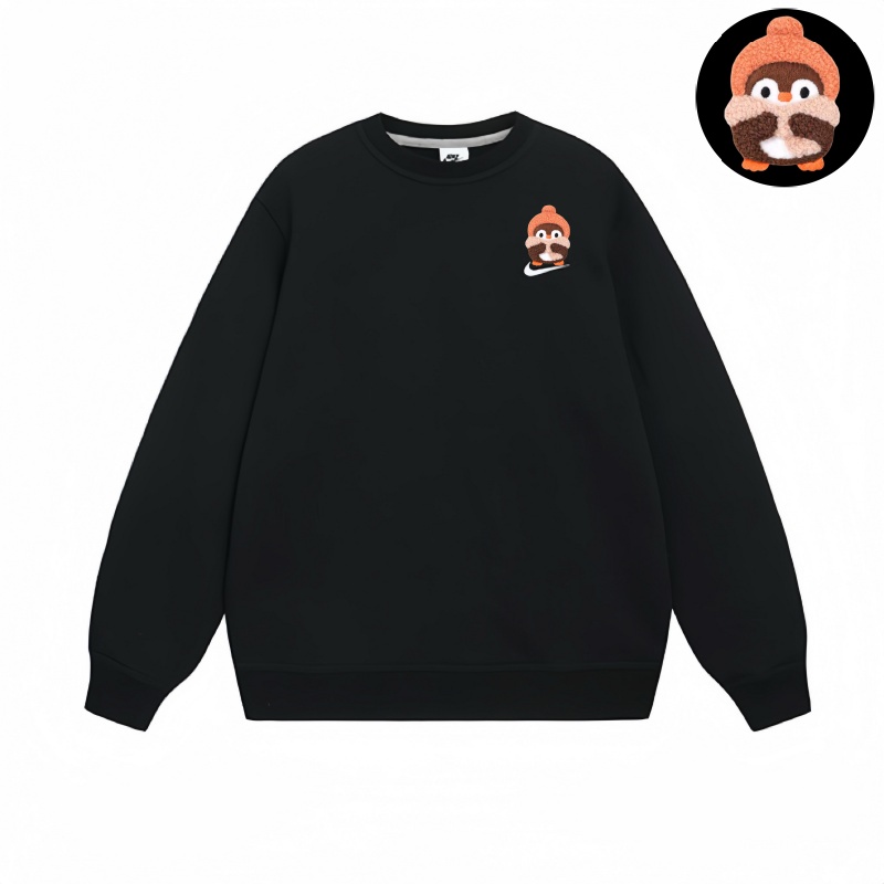 Nike Fleece Lined Thermal Pullover Long Sleeved Sweatshirt Unisex Black