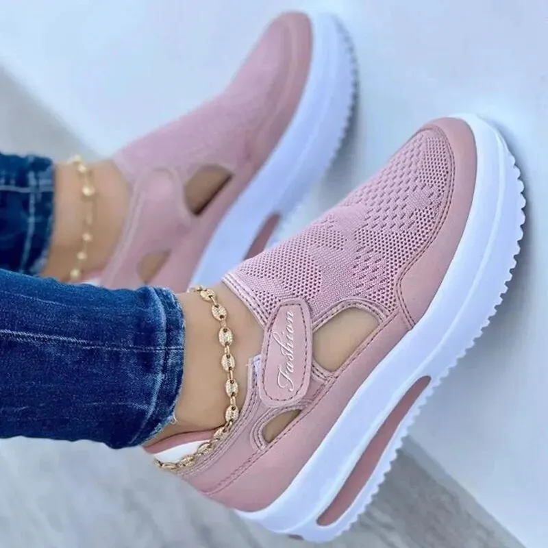 Qengg Women Fashion New Sneakers Slip On Shoes For Women Comfortable Platform Sneakers Plus Size Tenis Feminino Ladies Vulcanize Shoes