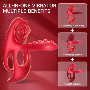 Rose Cock Ring Testicle G-spot Clit Tickler Sex Toys For Couples