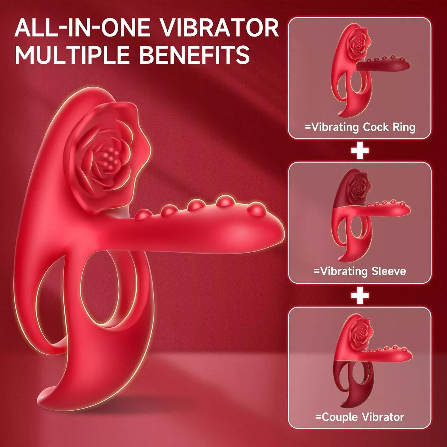 Rose Cock Ring Testicle G-spot Clit Tickler Sex Toys For Couples