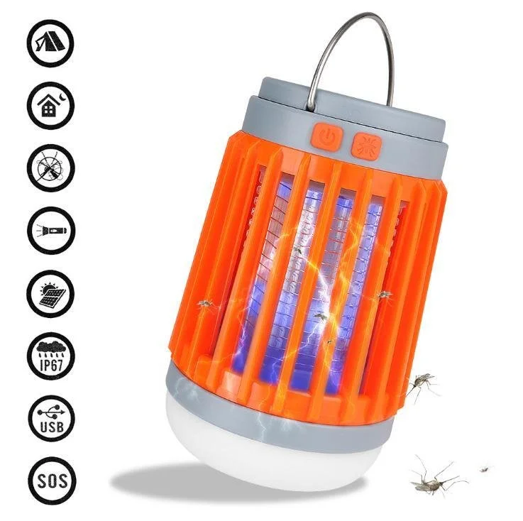 LED Mosquito Killer Lamp USB and Solar Powered Mosquito Catcher Zapper