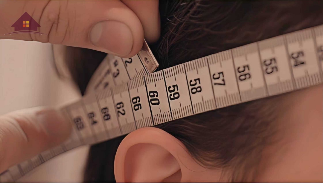 Head measuring method step 2