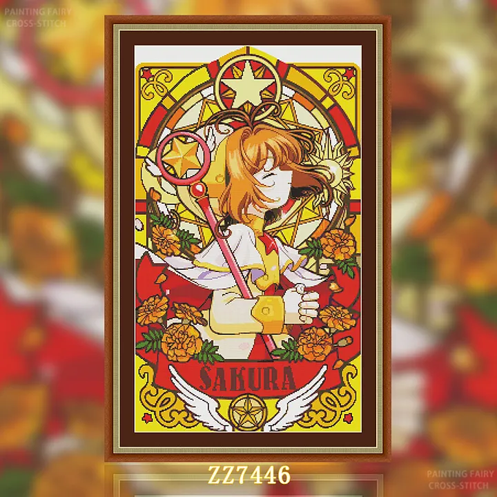 ZZ7446-ZZ7451-Tarot Sakura Series]_ 29.28_ Painting Fairy Cross