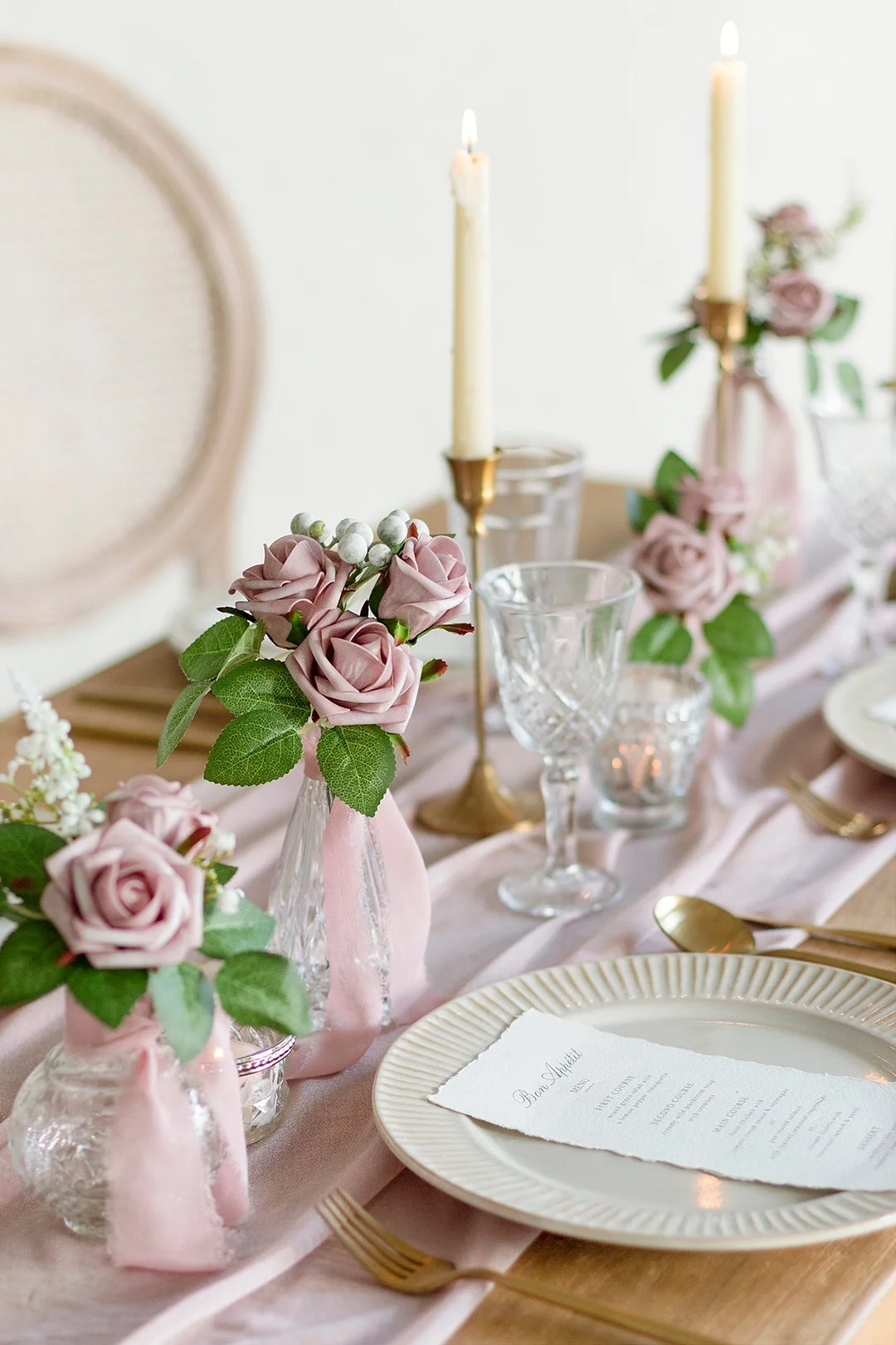 1.5"-2" Foam Rosebud & Petite Rose with Stem - 18 Colors