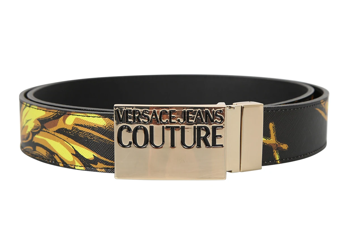 VERSACE Leather Belts Men Black