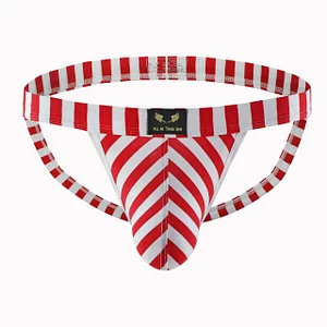 Men's Striped Bikini Thong