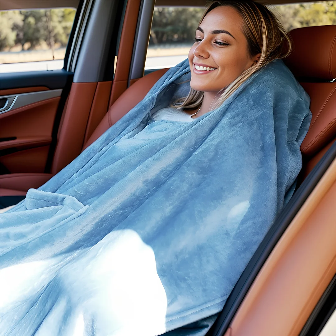 Blanket With Pillow Multifunctional Storage Blanket For Sofa Camping Car Office Etc Various Occasions Multi-purpose Blanket