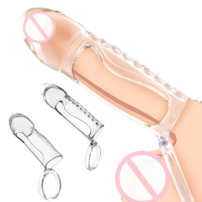 Crystal Cock Ring Penis Sleeve Extension Enlargement Delay Ejaculation Male Sex Toys