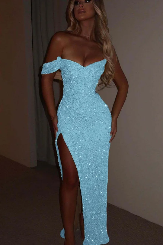 Lvs&Broner One Shoulder Strapless Sleeveless Long Mermaid Prom Dress With Split