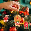 12Pcs Diamond Painting Acrylic Christmas Gingerbread Hanging Kits for Christmas Tree