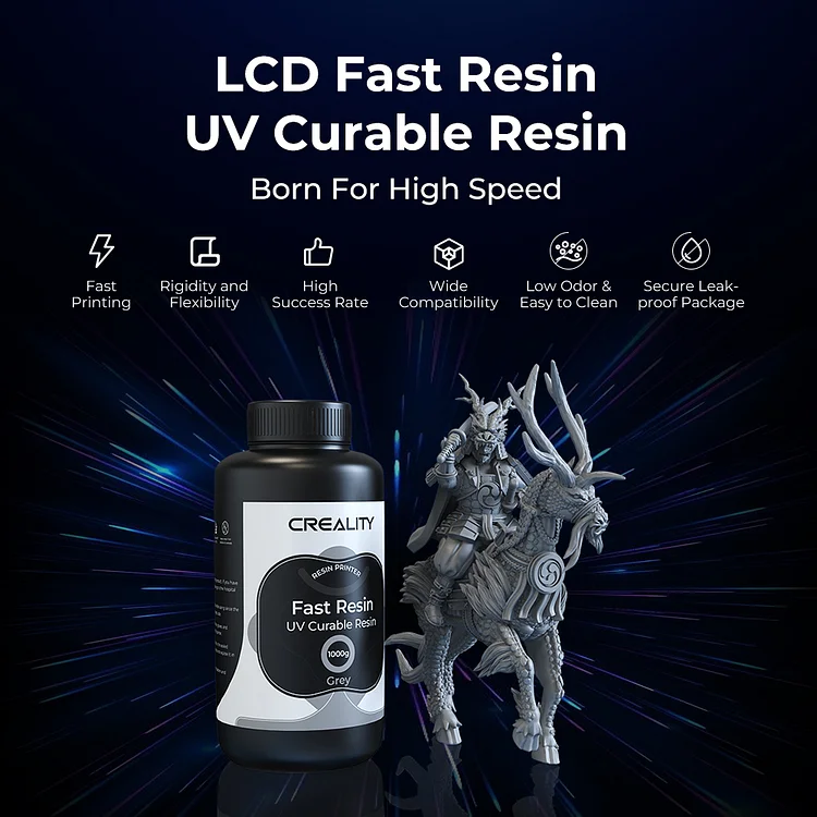 Fast Resin UV Curable Resin 1KG - Quick Printing, Sturdy Models