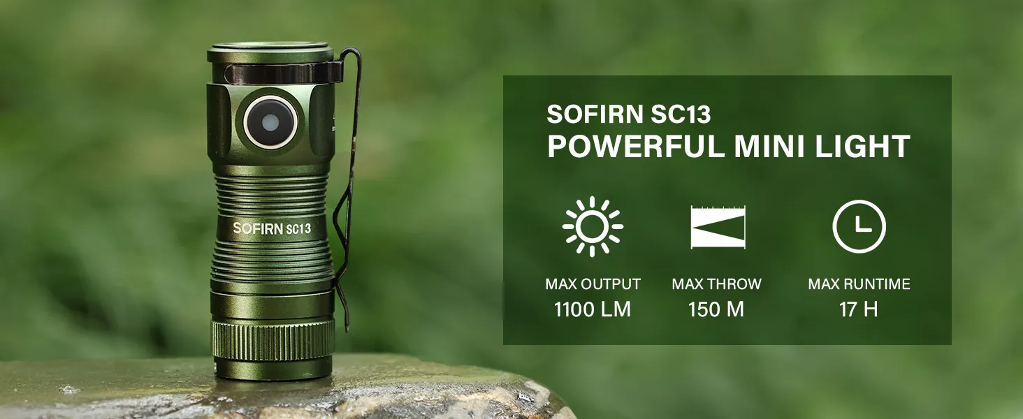 Sofirn SC13 Mini LED Flashlight - 1100 Lumens, High CRI 519A LED, Type-C Rechargeable, Pocket-Sized - View #3