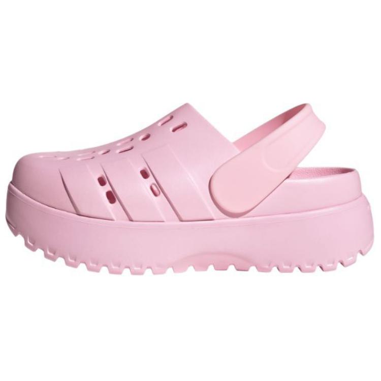 Adidas Adilette Platform Clogs Clear Pink Women's