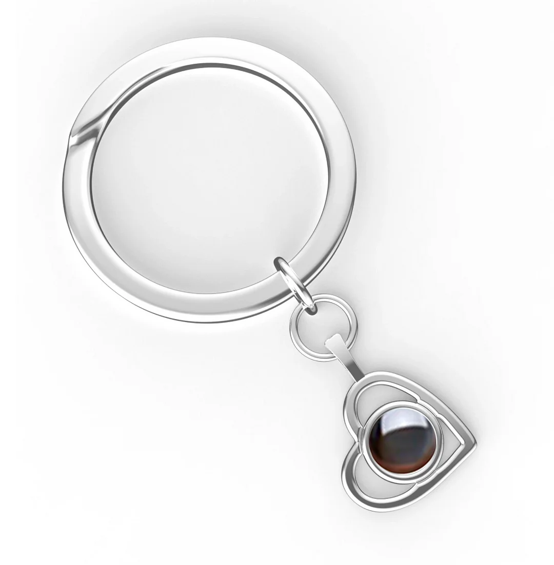 Hot Projector Picture Custom Personalized Heart Photo Keychain wetirmss