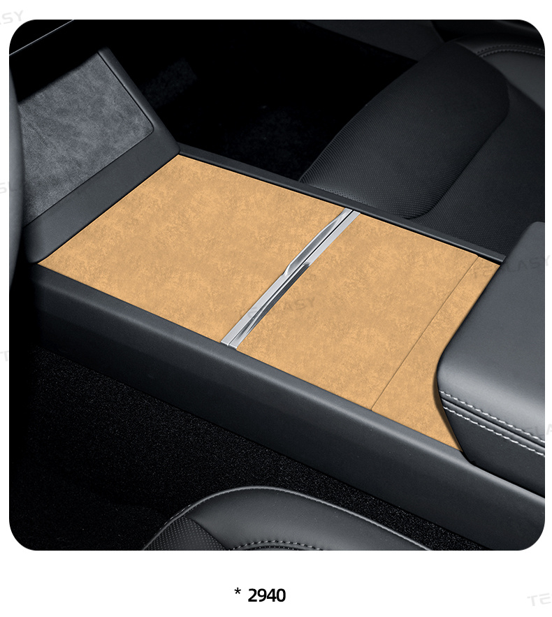 TESLASY 2024 Model 3 Highland Alcantara Center Console Cover Sticker (3pcs/set)