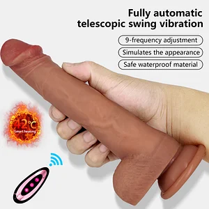 Heating Retractable Rocking Vibrating Dildo