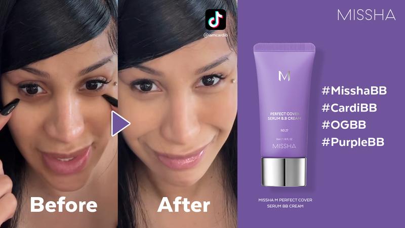 [MISSHA Official] M Perfect Cover Serum BB Cream (35ml) - Bifida Ferment Lysate Serum-Infused BB Cream for Anti-Aging Skin Rejuvenation, Skin Tint, Tinted Moisturizer, Skin Care Foundation Makeup,Superfood Complex,Glass Skin CardiBB OGBB PurpleBB