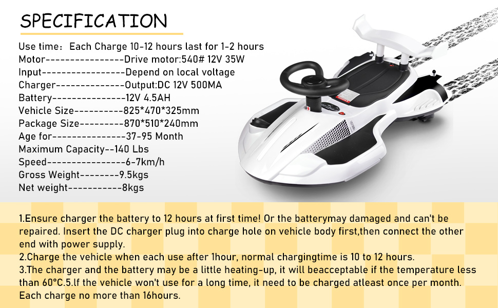 Specification of electrical wiggle car