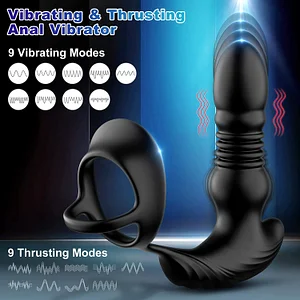 Telescopic Anal Vibrator Prostate Massage Vibrator Buttplug Stimulator Delay Ejaculation Cock Ring Dildos