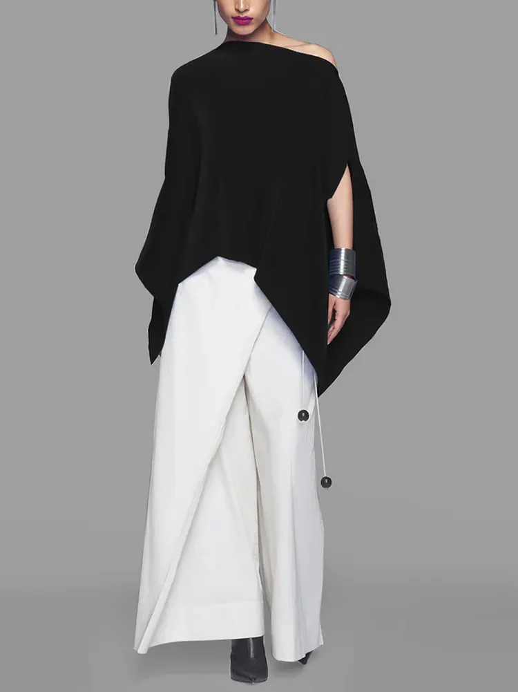 Single Shoulder Batwing Sleeve Romper main image 1