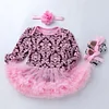 Baby Girls Jumpsuits Autumn Floral Mesh Tutu Baptism Christmas Dresses 3Pcs