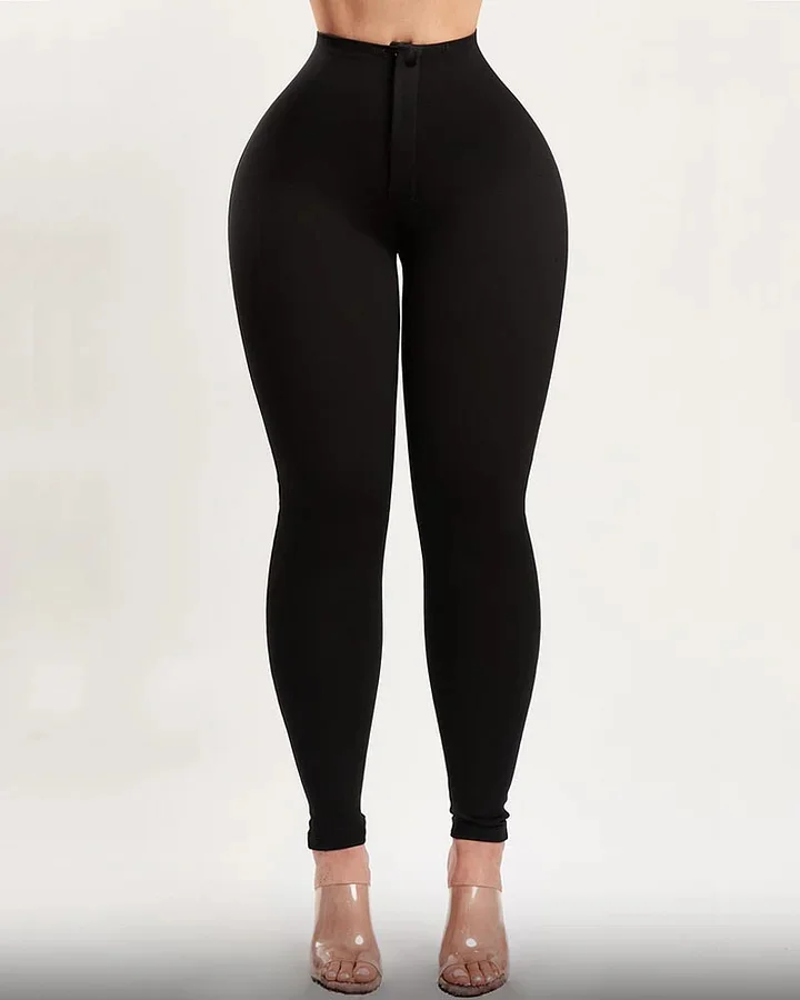 Pantalones adelgazantes que levantan los glúteos y moldean la cintura alta con control de abdomen