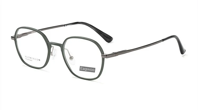 Aluminum Small Eyeglasses Full Rim Optical Hexagonal Vintage Nerd Frame Prescription Spectacle Small Face Suitable Boy Girl