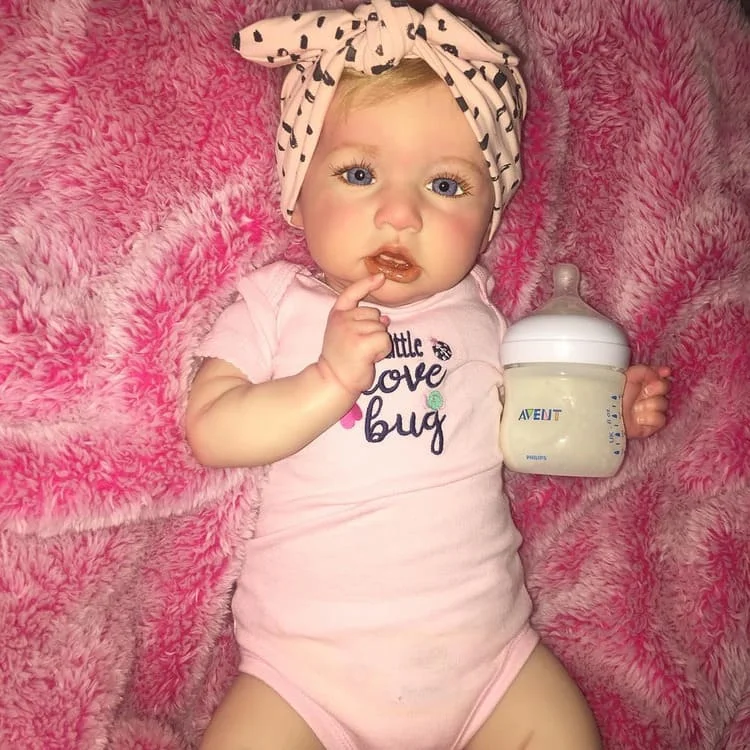  [3-7 Days Delivery][Realistic Handmade Gifts] 20'' Touch Real Reborn Toddler Baby Doll Girl Blanco with Heartbeat and Sound - Reborndollsshop®-Reborndollsshop®