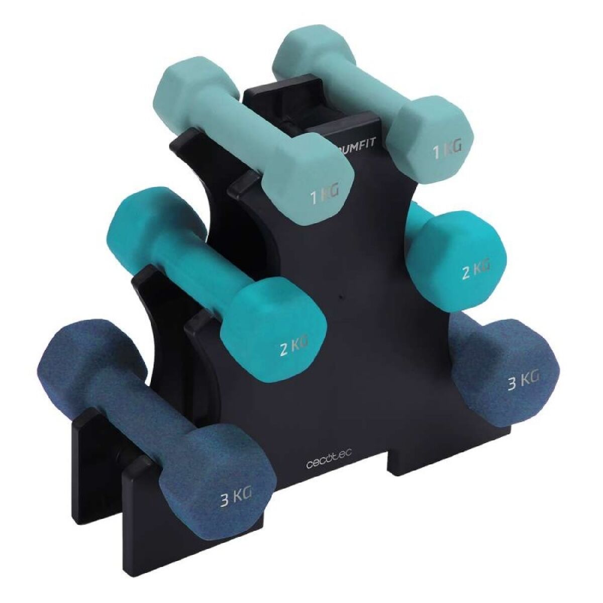 Dumbbells Cecotec DrumFit 1 kg 2 Kg 3 Kg Blue 6 Units