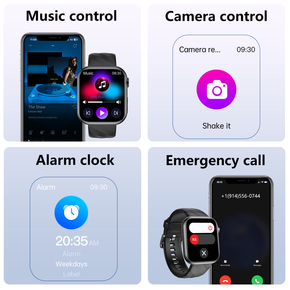 GT5 Pro Max Blood Glucose Watch With BP+HRV+ECG(EKG)+SOS+Stress+Sleep Monitoring