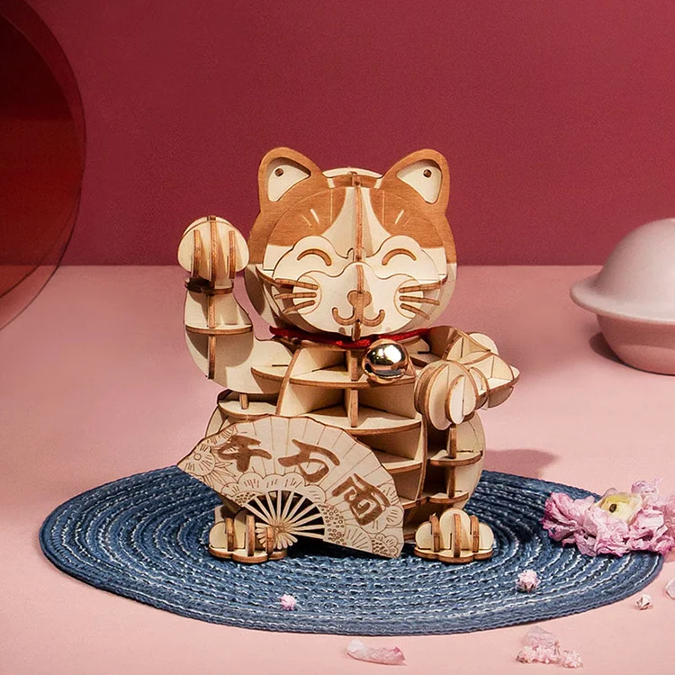 Rolife Plutus Cat Model 3D Wooden Puzzle TG303 | Robotime Online