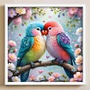 Les Fleurs S'Épanouissent Pour Les Oiseaux-Complète Rond Diamant Peinture-40X40CM