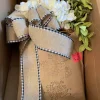 Cream Hydrangea Door Hanger Basket Wreath-mysite-Adracos